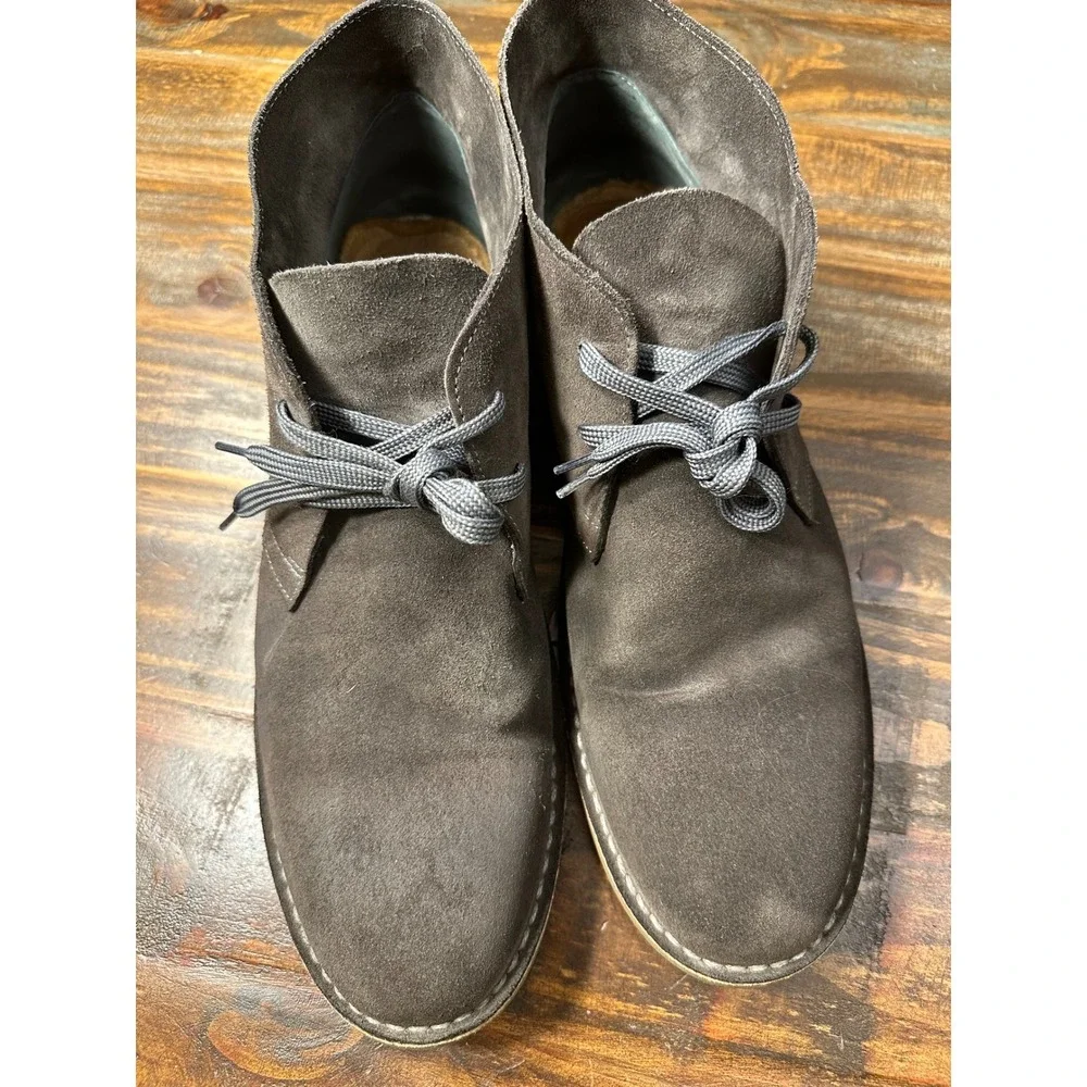 Robert Wayne Mens Suede Chukka Boots‎ Dark Gray Lace Up Desert Boots Size 13